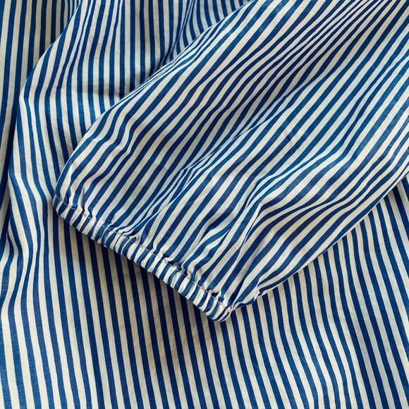 GAP Top XXL Off Shoulder Blue White Striped Lightweight New - Picture 4 of 9
